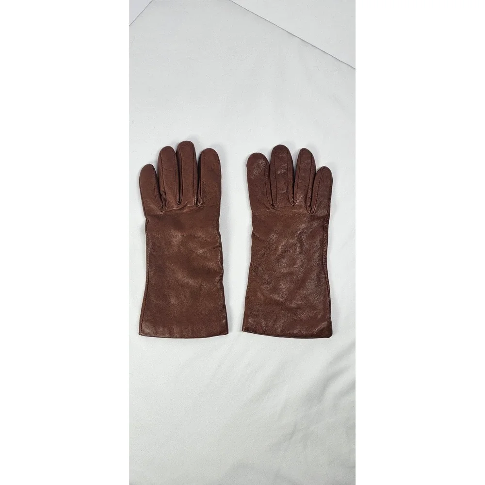 Preston And‎ York Dark Red Women's  Leather Gloves With Cashmere Lining Size 8